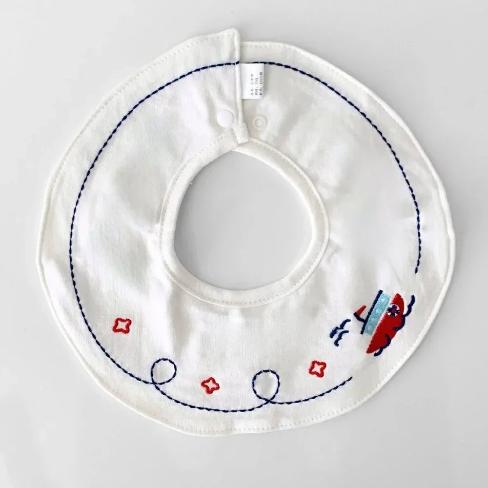 NWT Adorable Boutique Embroidered Boys Baby Bibs Nautical & Tug Boats Set of 3